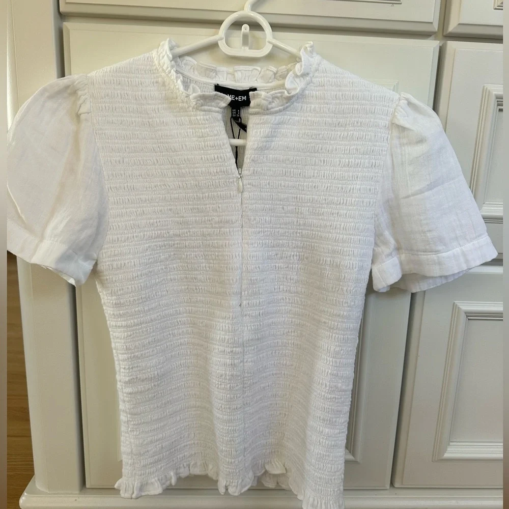 ME+EM cheesecloth shirred top - Picture 1 of 5